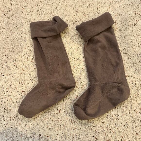 Hunter Womens Sz M 5-7 Tall Fleece Welly Boot Socks Gray Logo Liners Leg warmers - Picture 5 of 7